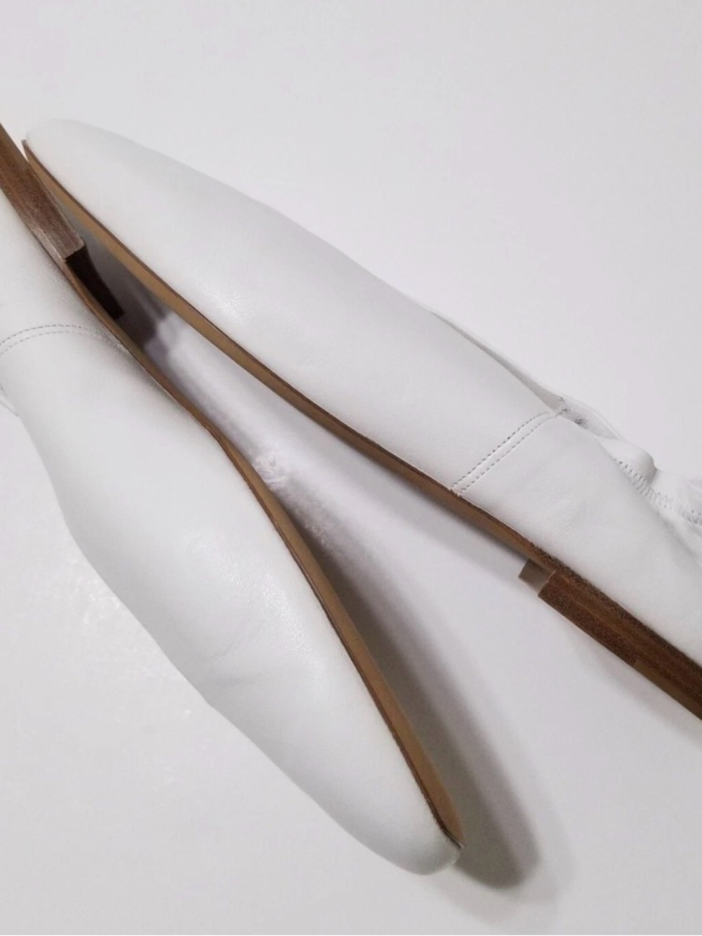 Vince Ballet Flats Pristine Optical White Leather Sz 9/ 39 Made in Italy - Picture 6 of 6